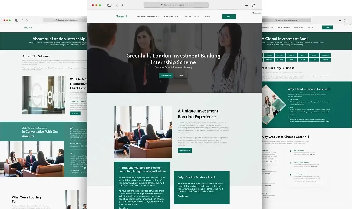 case study image - Greenhill graduate recruitment microsite